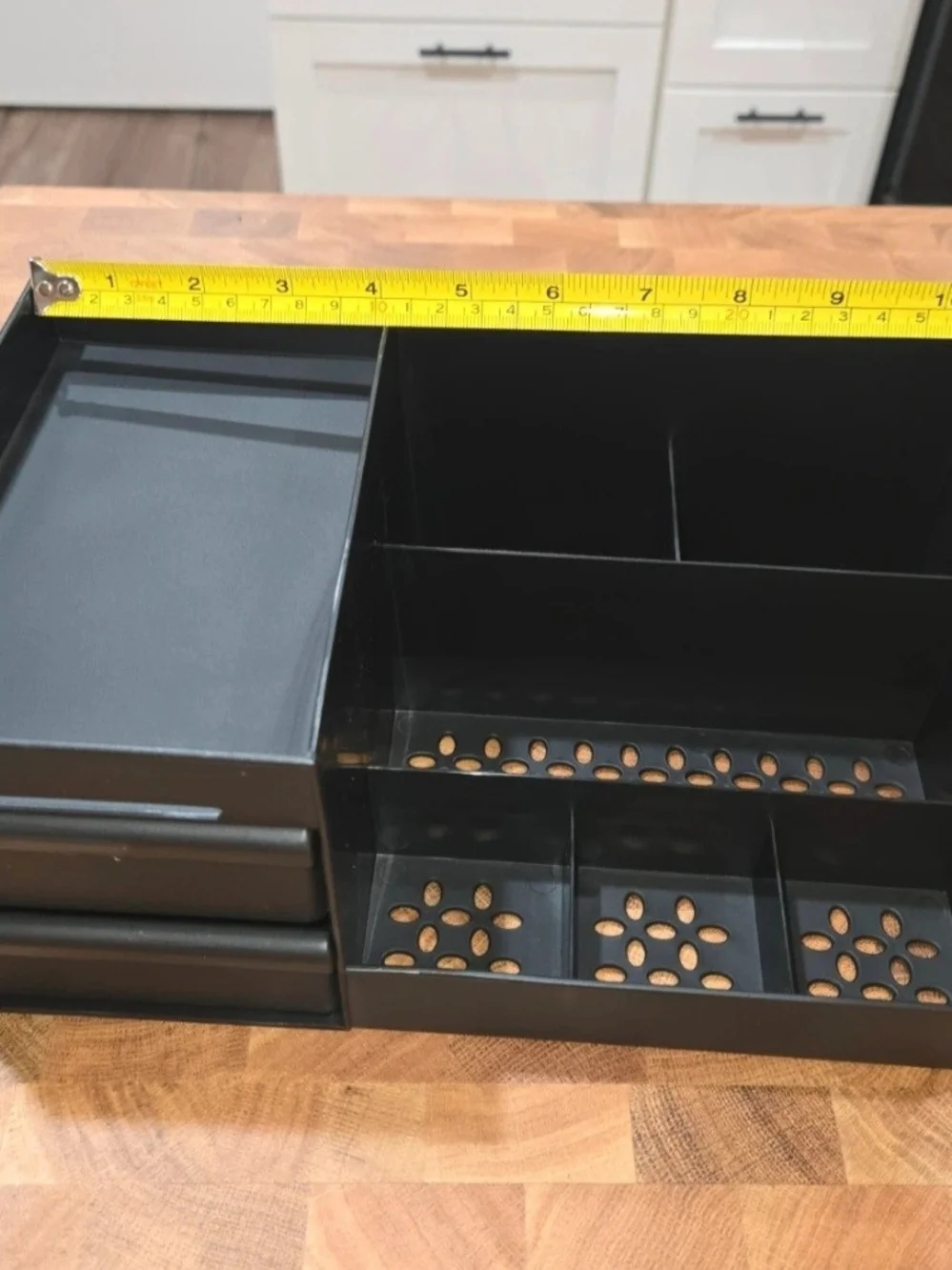 Black Jewelry and Accessory Organizer with Divided Compartments